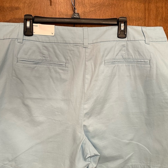 Loft Outlet Womens 16 Light Blue Mid Rose 6” Chino Shorts Cotton Twill - Picture 9 of 14